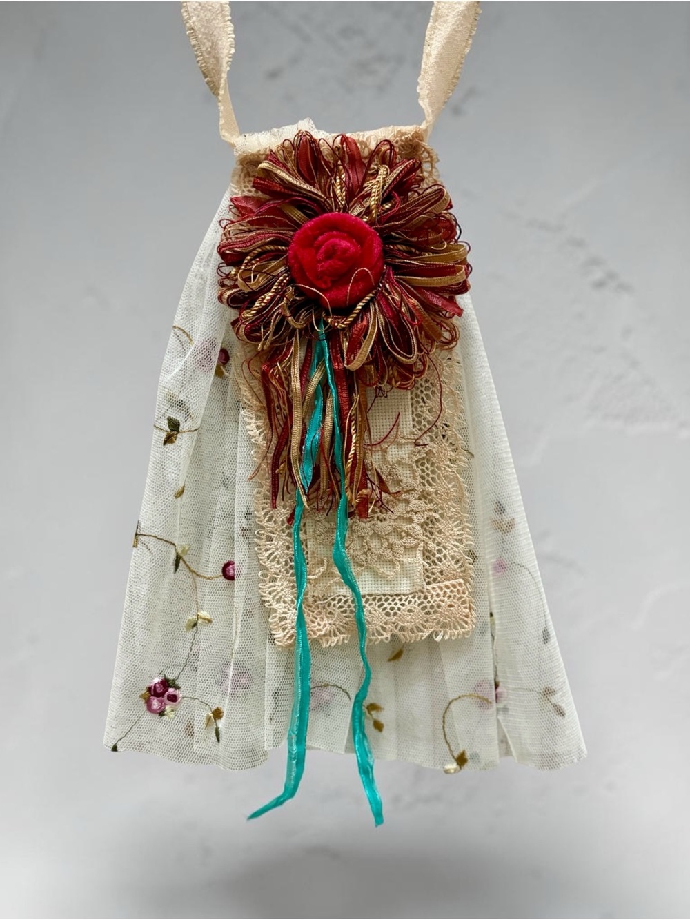 Romantic Shabby Chic Jabot Collar Necklace Upcycled